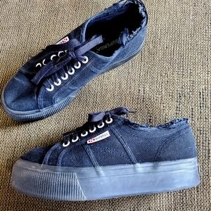 Used black Superga platform sneakers 39.5